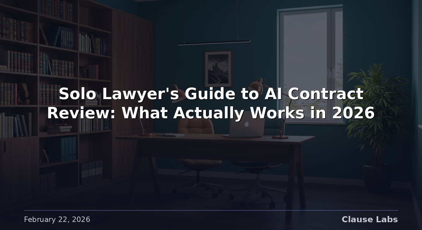 Solo Lawyer’s Guide to AI Contract Review: What Actually Works in 2026