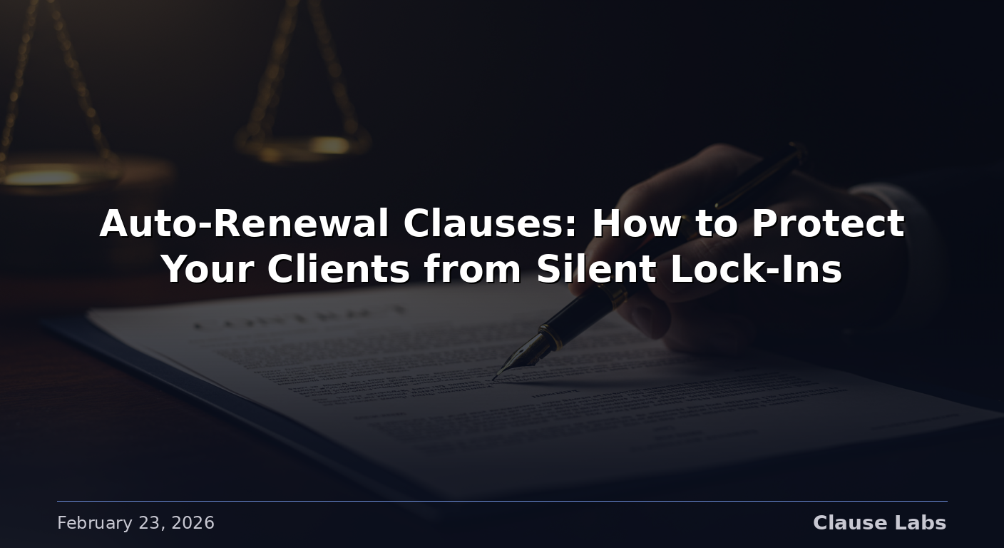 Auto-Renewal Clauses: How to Protect Your Clients from Silent Lock-Ins
