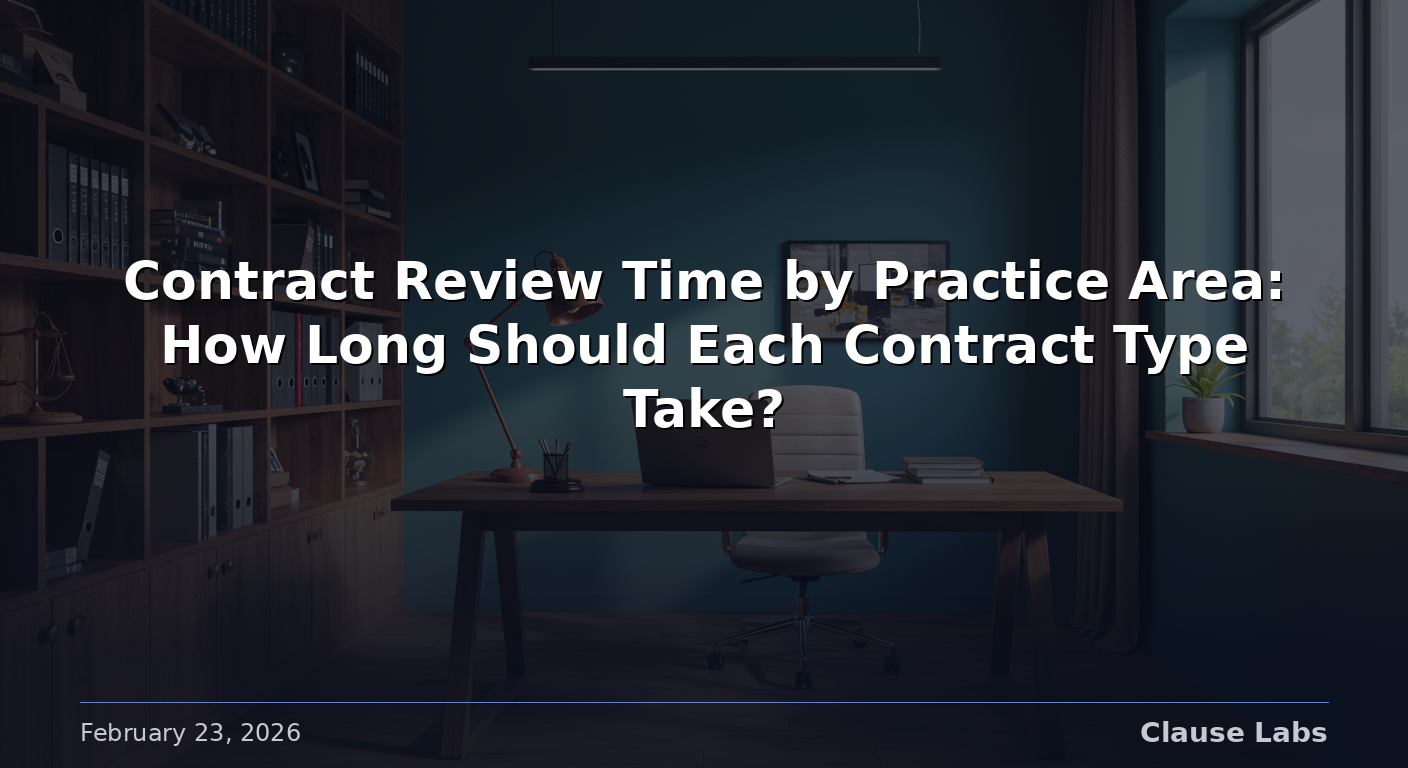 Contract Review Time by Practice Area: How Long Should Each Contract Type Take?