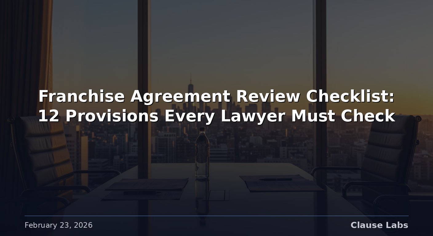 Franchise Agreement Review Checklist: 12 Provisions Every Lawyer Must Check