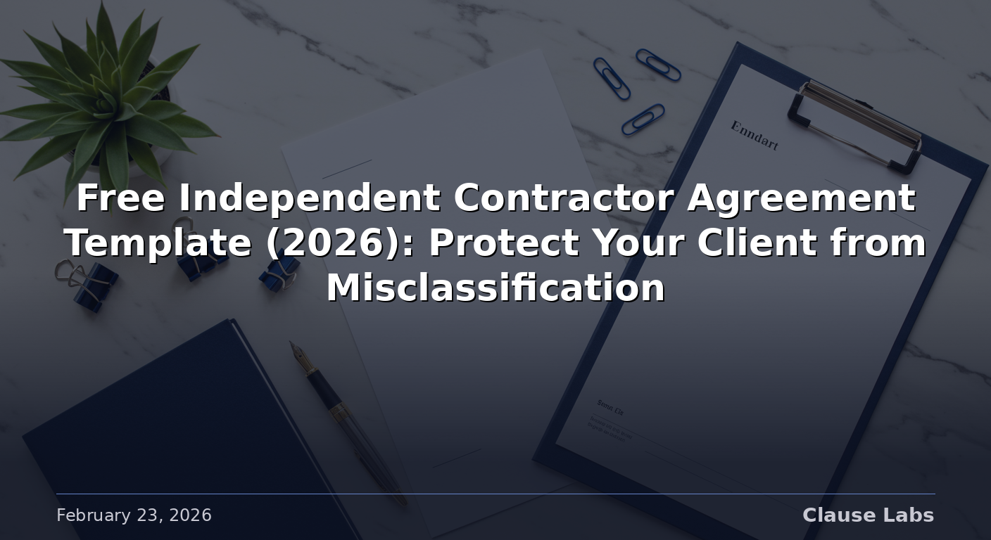Free Independent Contractor Agreement Template (2026): Protect Your Client from Misclassification