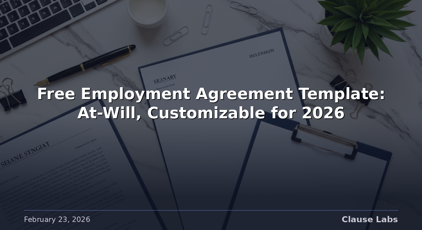 Free Employment Agreement Template: At-Will, Customizable for 2026