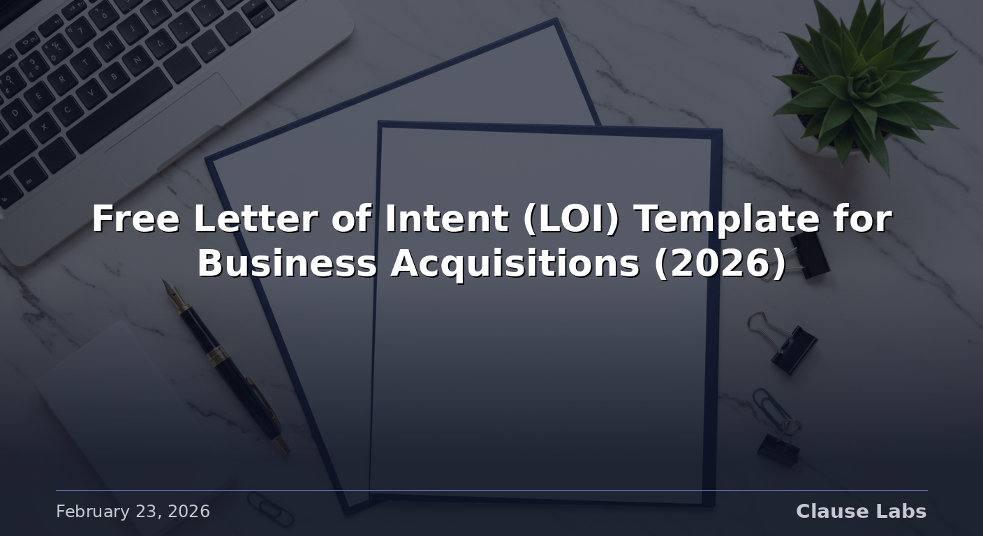 Free Letter of Intent (LOI) Template for Business Acquisitions (2026)