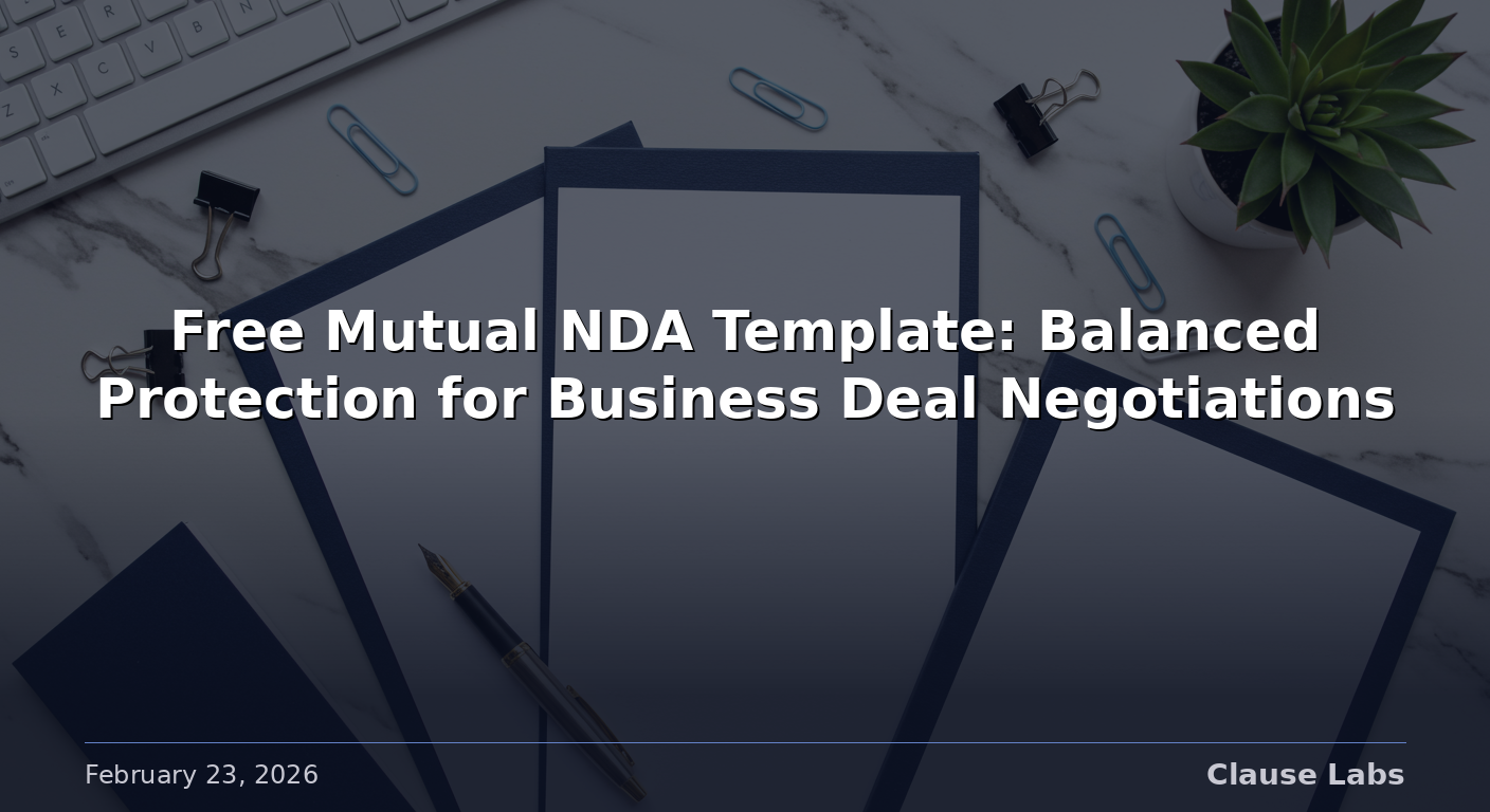 Free Mutual NDA Template: Balanced Protection for Business Deal Negotiations