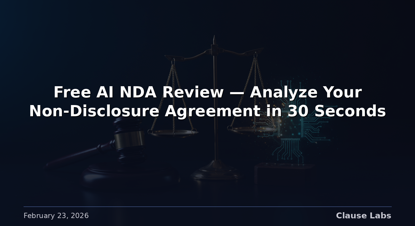 Free AI NDA Review — Analyze Your Non-Disclosure Agreement in 30 Seconds