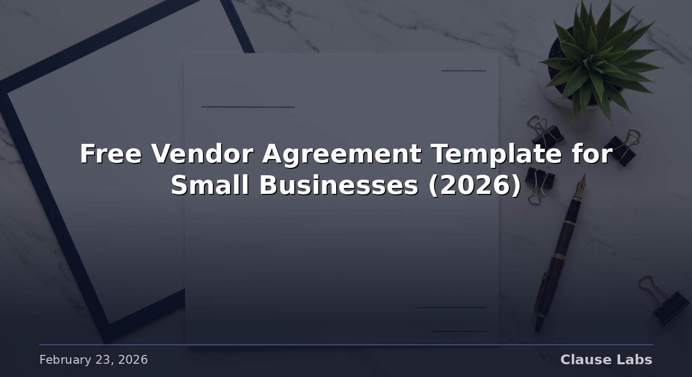 Free Vendor Agreement Template for Small Businesses (2026)