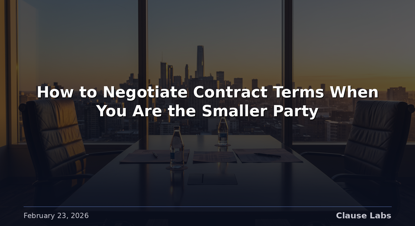 How to Negotiate Contract Terms When You Are the Smaller Party
