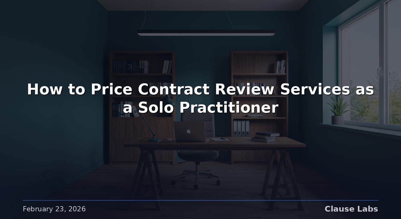 How to Price Contract Review Services as a Solo Practitioner