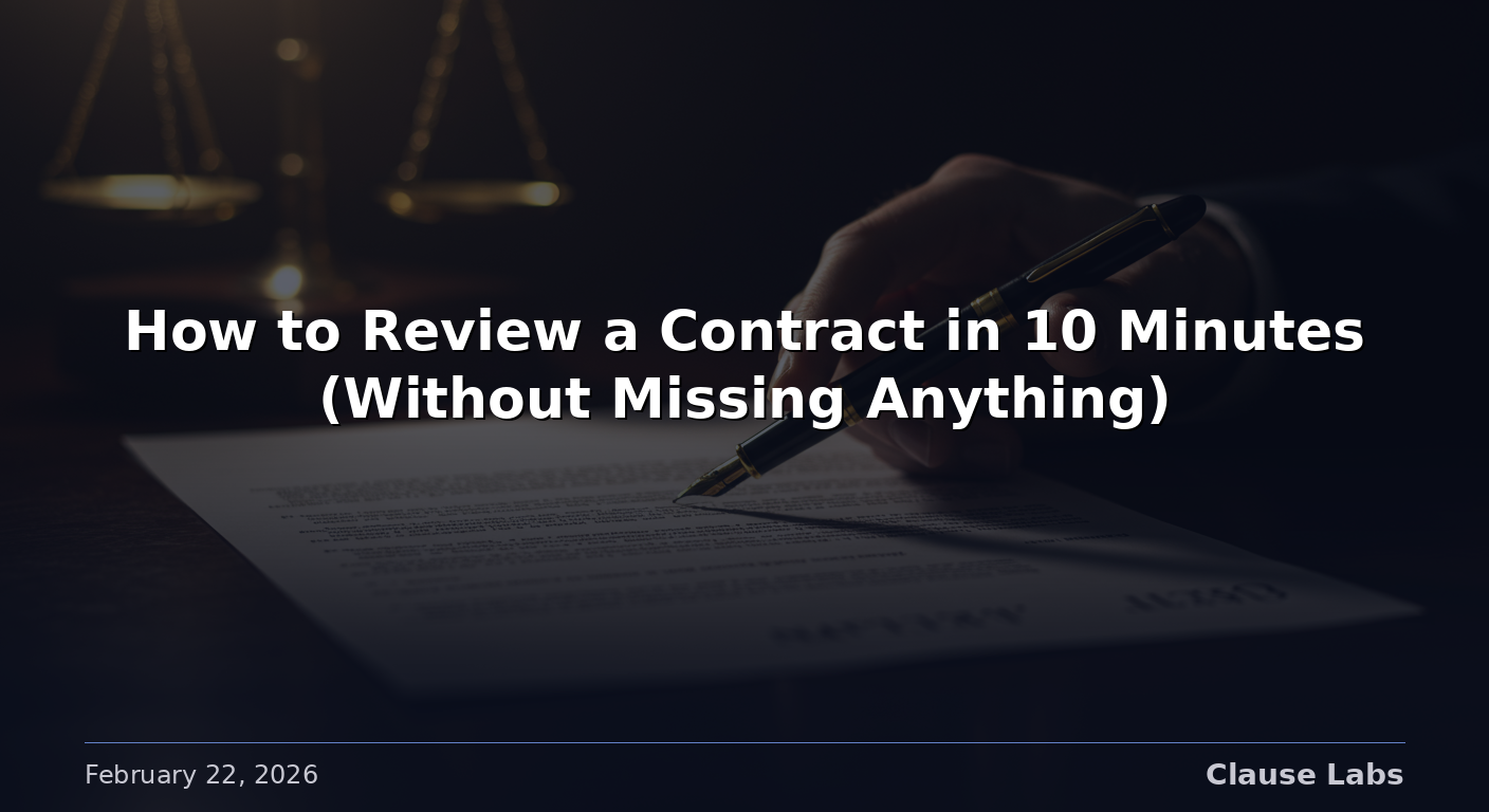 How to Review a Contract in 10 Minutes (Without Missing Anything)