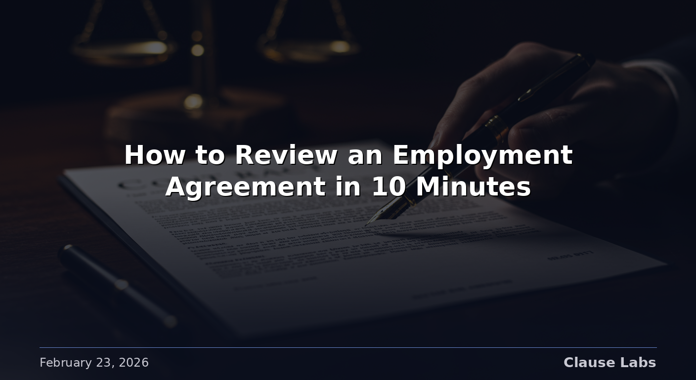 How to Review an Employment Agreement in 10 Minutes