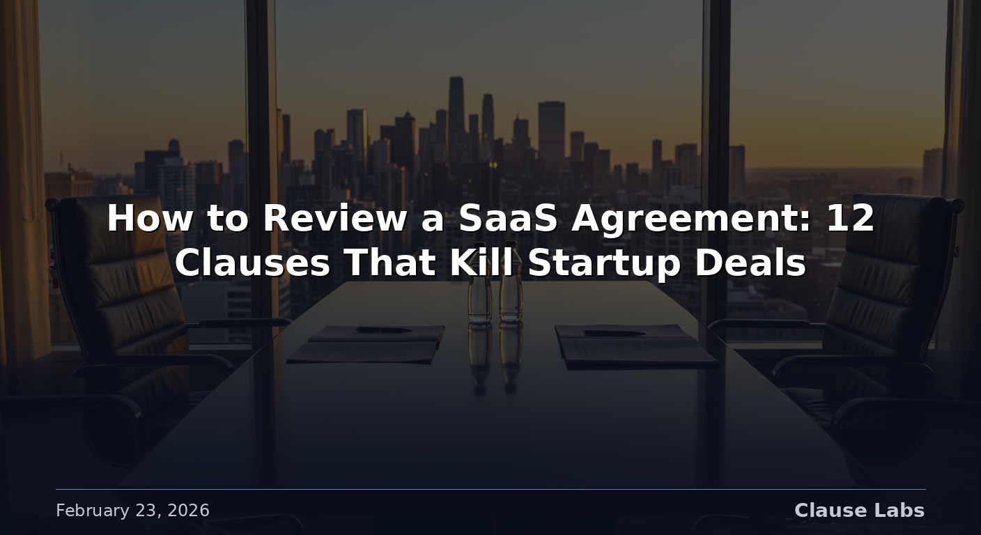 How to Review a SaaS Agreement: 12 Clauses That Kill Startup Deals