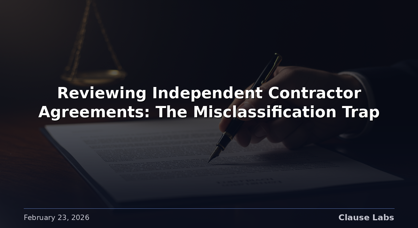 Reviewing Independent Contractor Agreements: The Misclassification Trap