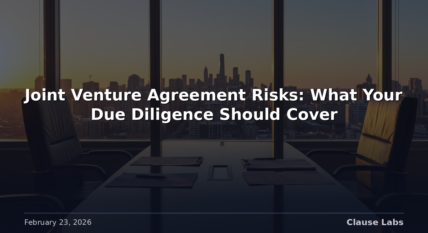 Joint Venture Agreement Risks: What Your Due Diligence Should Cover