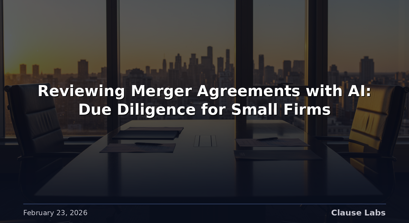 Reviewing Merger Agreements with AI: Due Diligence for Small Firms