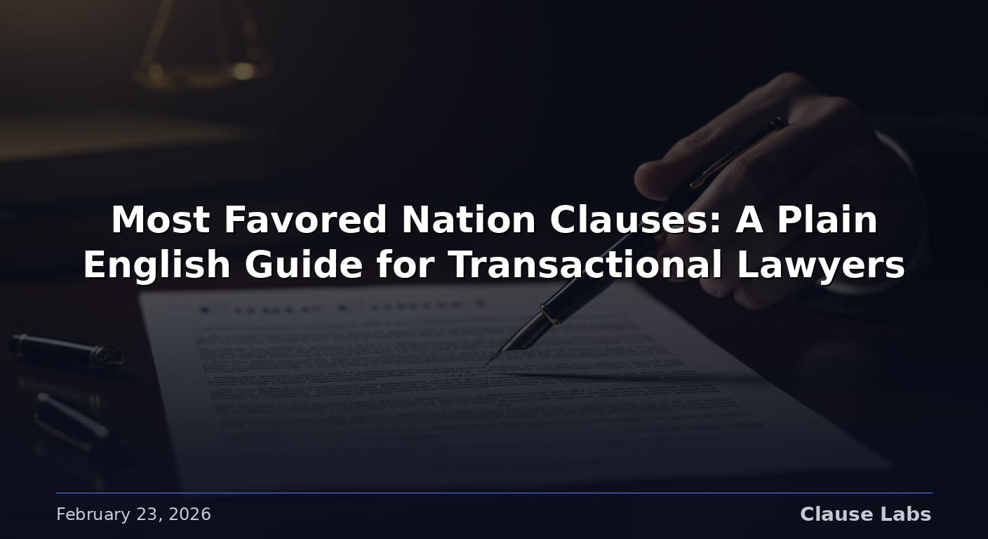 Most Favored Nation Clauses: A Plain English Guide for Transactional Lawyers