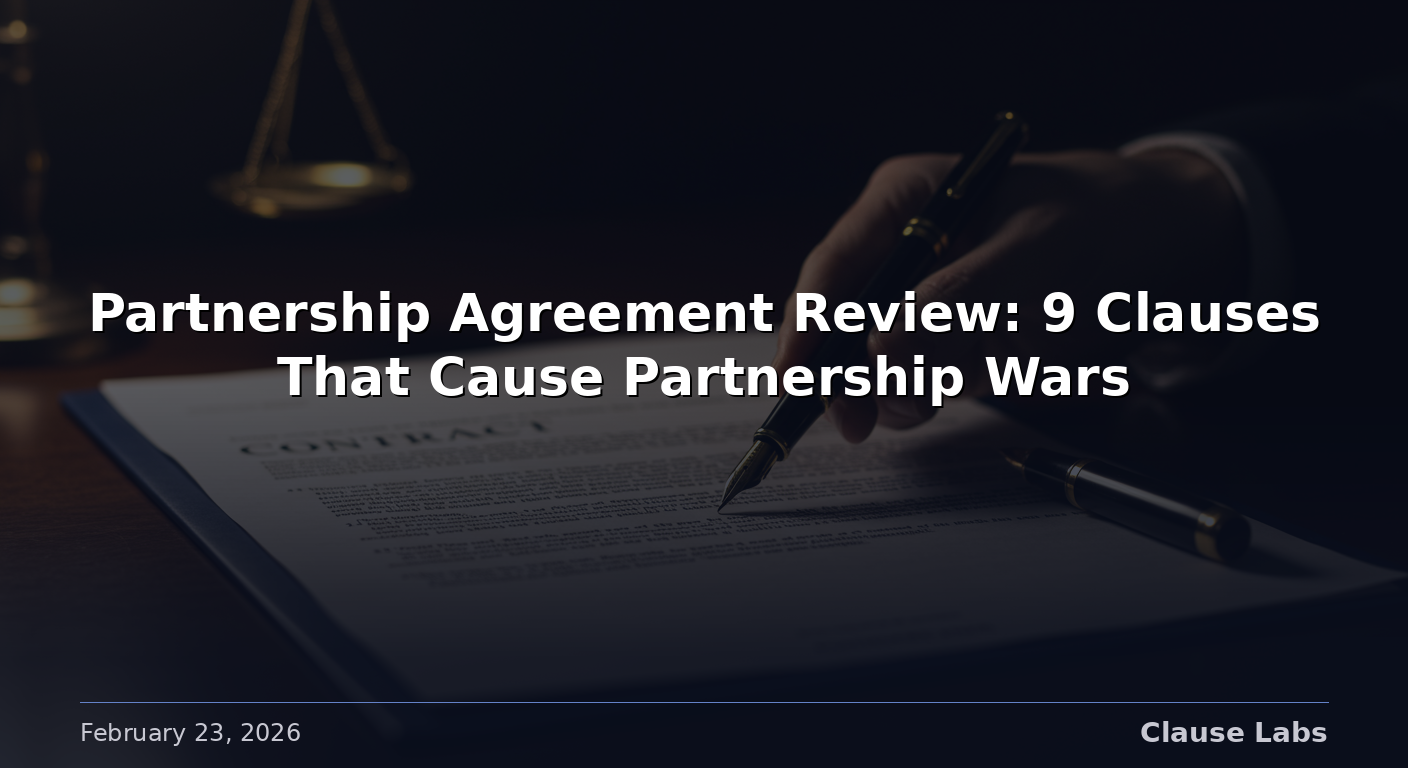Partnership Agreement Review: 9 Clauses That Cause Partnership Wars