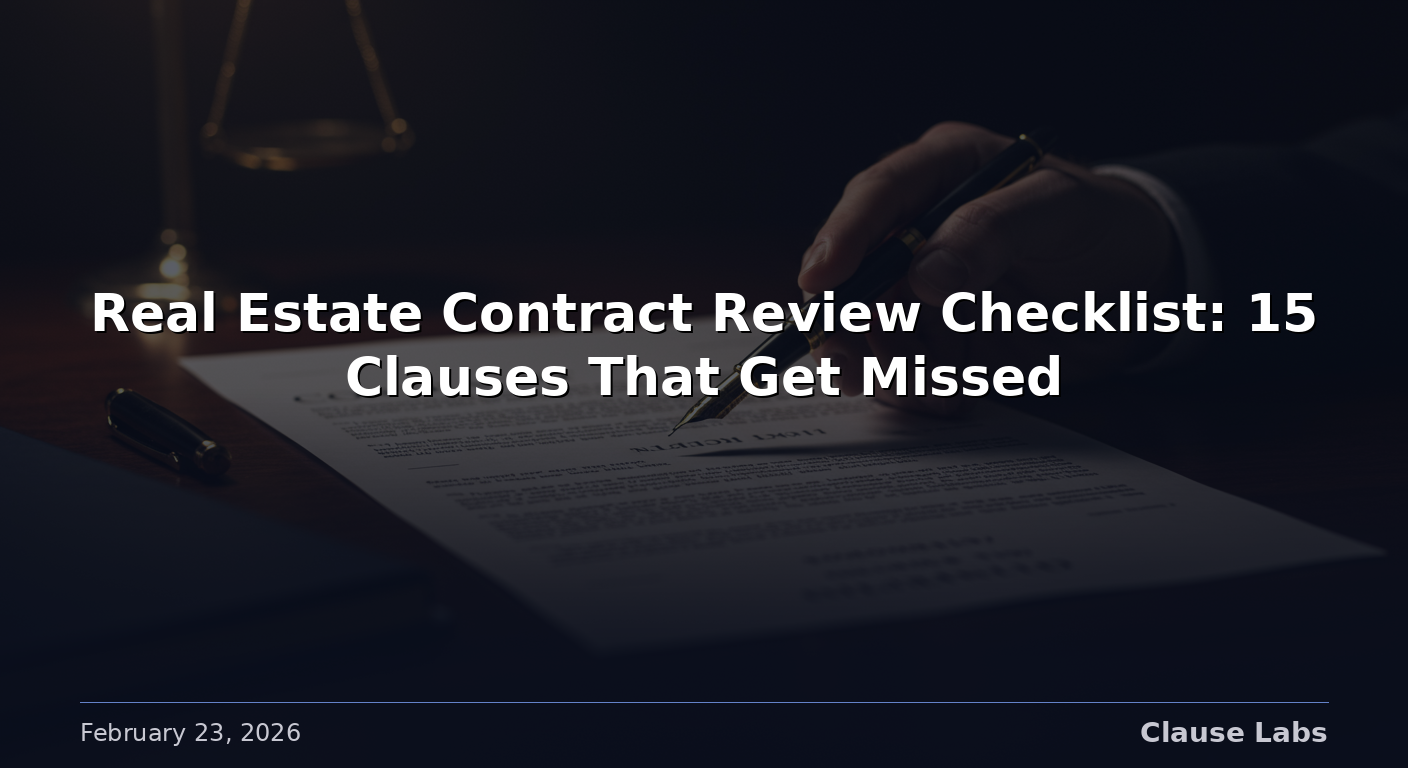 Real Estate Contract Review Checklist: 15 Clauses That Get Missed