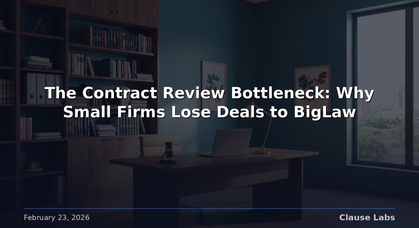 The Contract Review Bottleneck: Why Small Firms Lose Deals to BigLaw