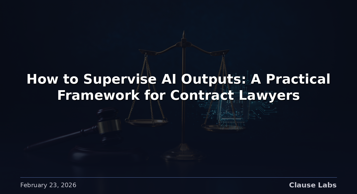 How to Supervise AI Outputs: A Practical Framework for Contract Lawyers