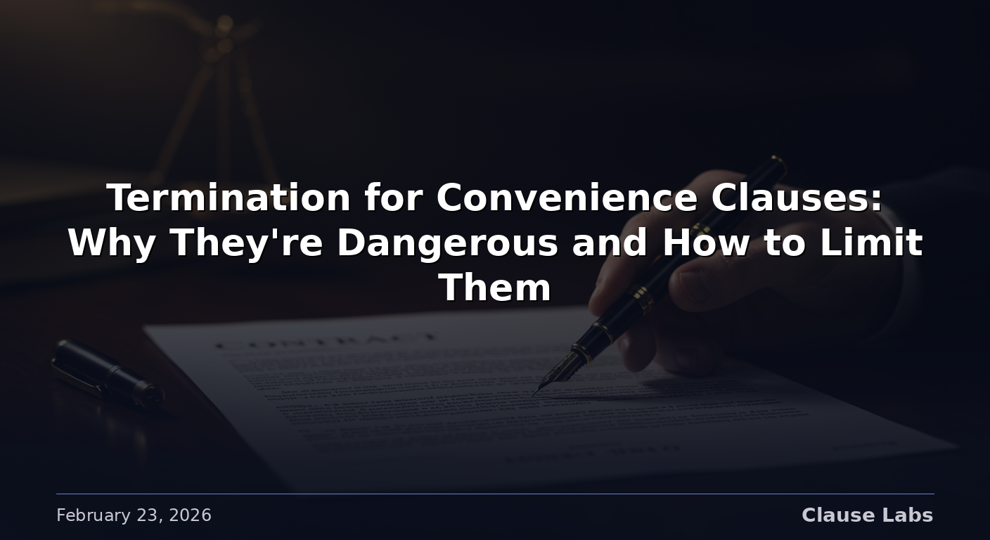 Termination for Convenience Clauses: Why They’re Dangerous and How to Limit Them